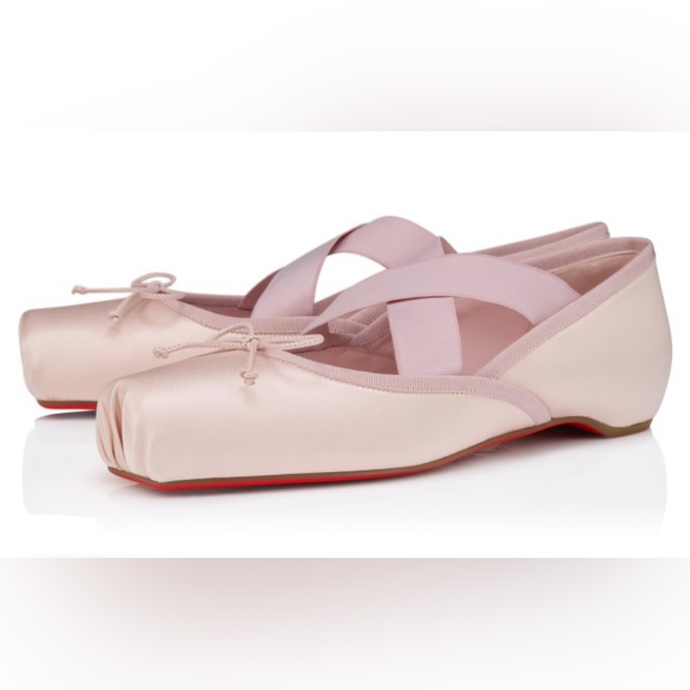 Christian Louboutin Cassiasticina Crepe Satin Ballet Flats - NWT and Box